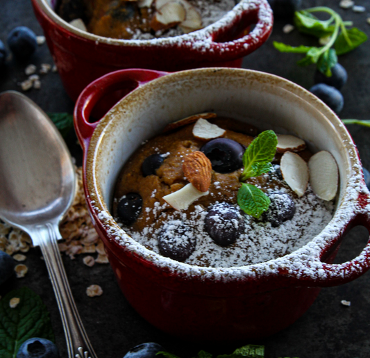 Blueberry Almond Smoked Baked Oats