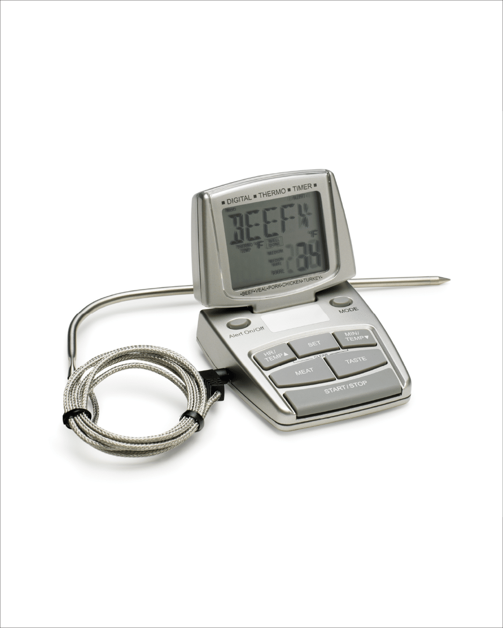 Digital Food Thermometer with Probe and Timer