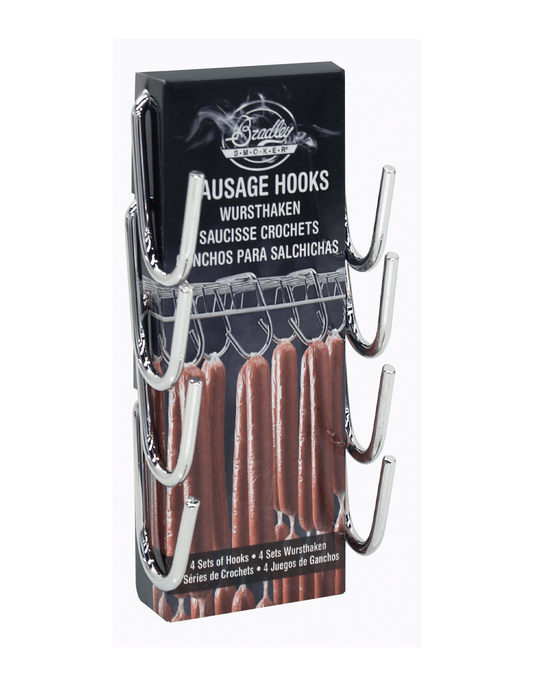 Sausage Hooks, Heavy-Duty, Chrome-Plated, 4 Pack
