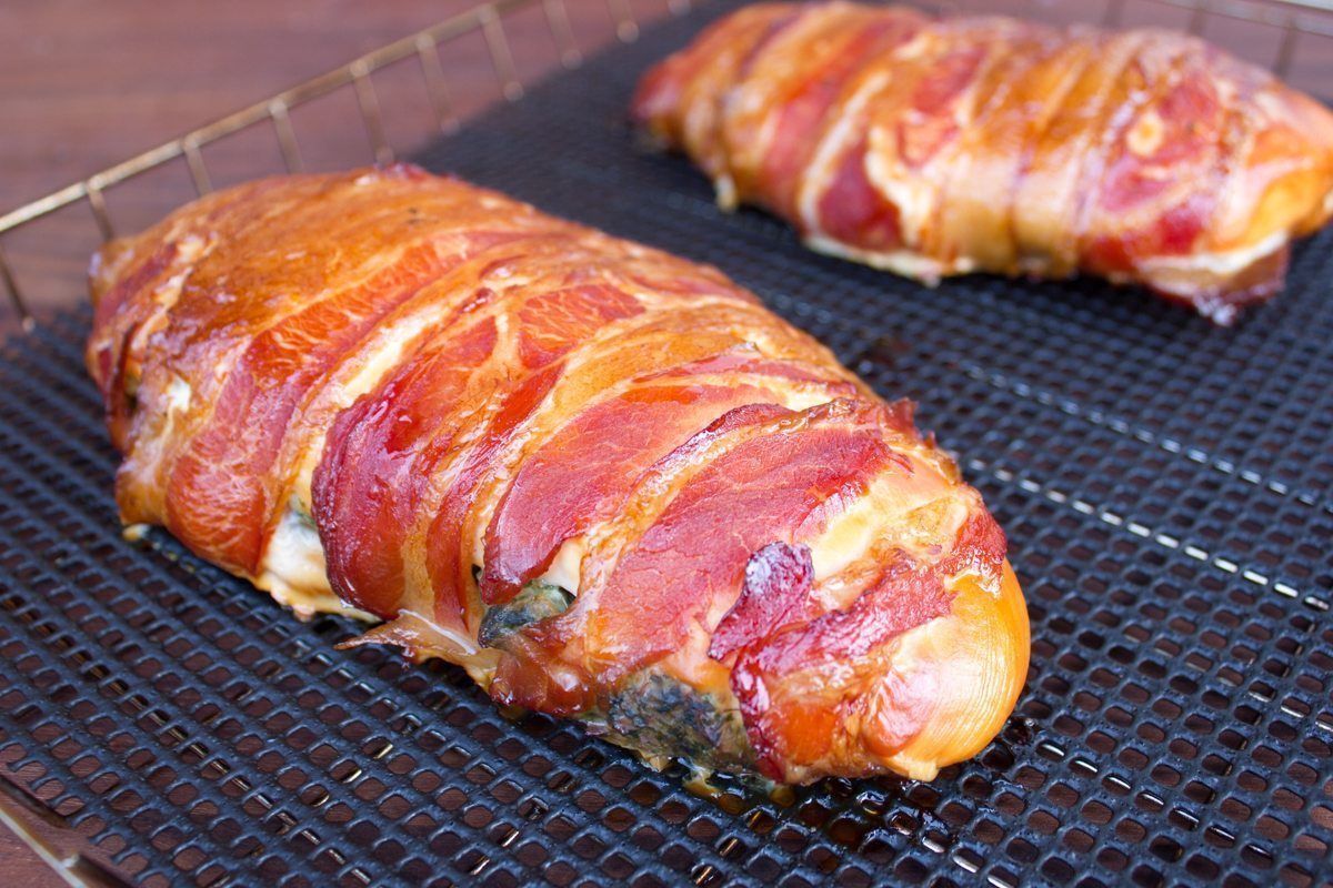 bacon wrapped chicken on Magic Mat